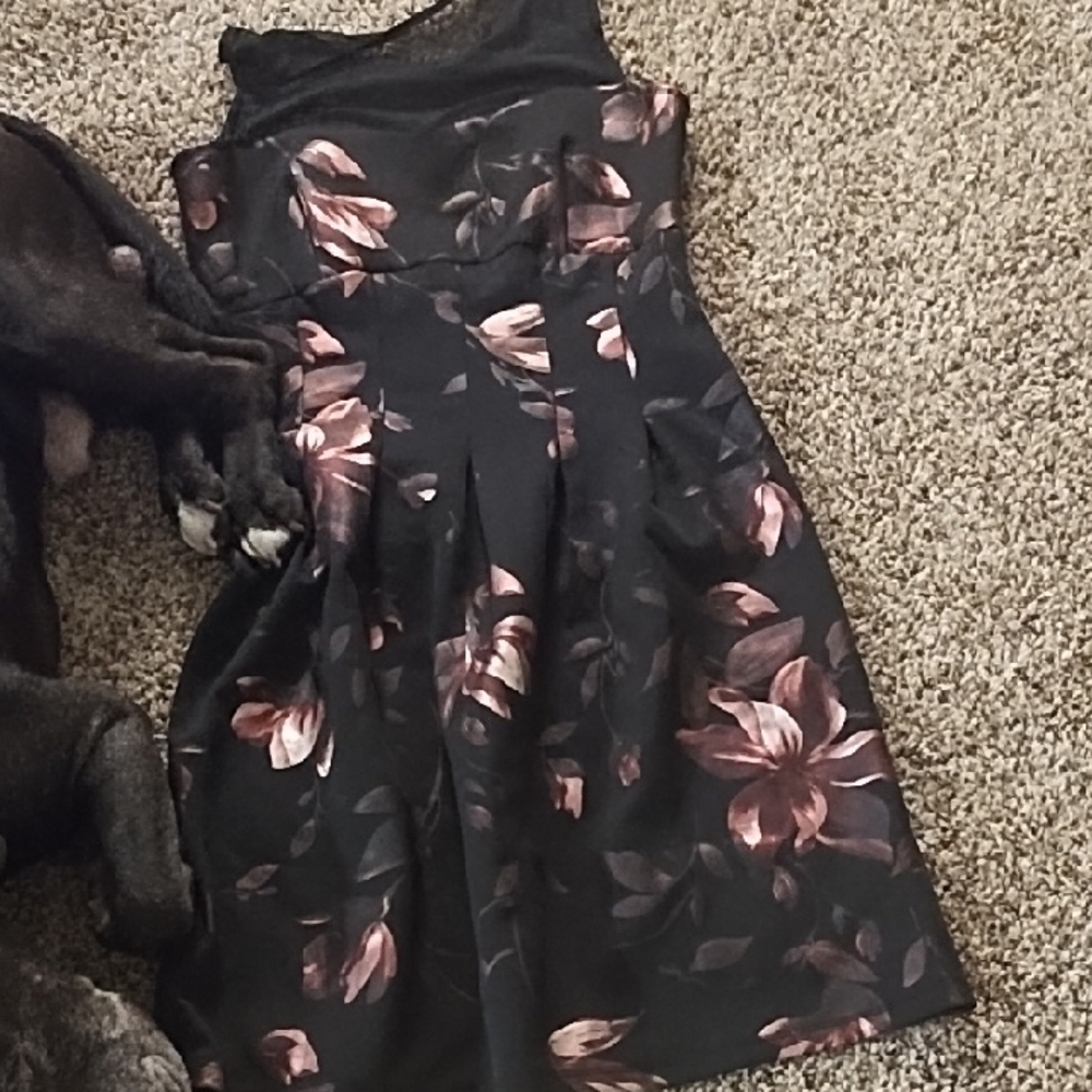 Elegant Black Floral Dress